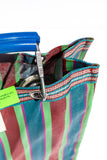 Recycled Plastic Stripe Bag - Red & Blue