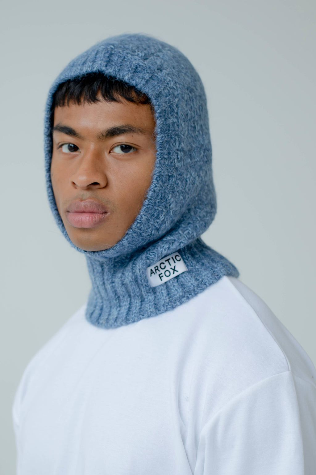 Alpaca Balaclava Fitted Hood - Glacier Blue