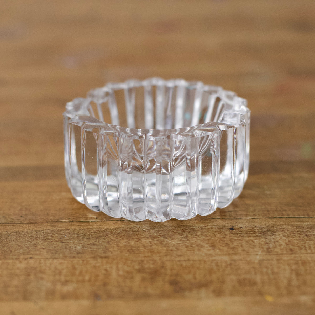 Vintage Heavy Cut-Crystal Votive Or Ashtray