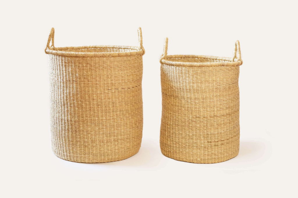 Indego Africa Bolga Hamper Baskets Set of 2
