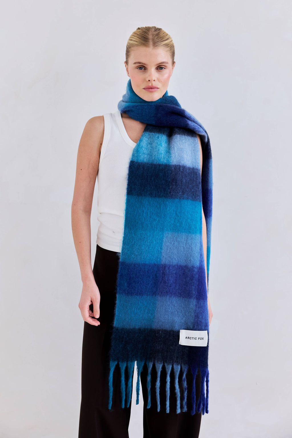 The Reykjavik Scarf - 100% Recycled - Blue Check
