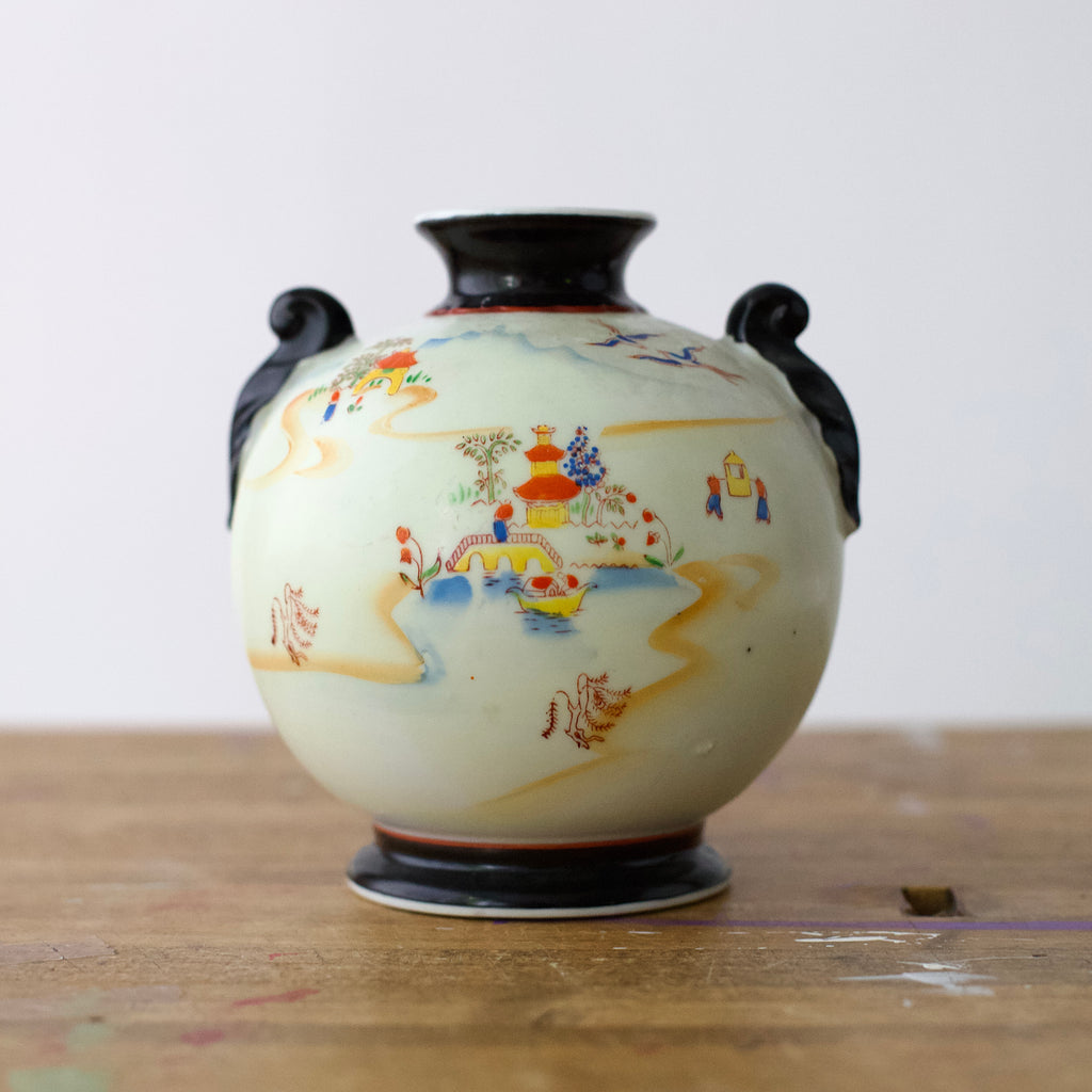 Vintage Hand-Painted Porcelain Vase Made In Japan
