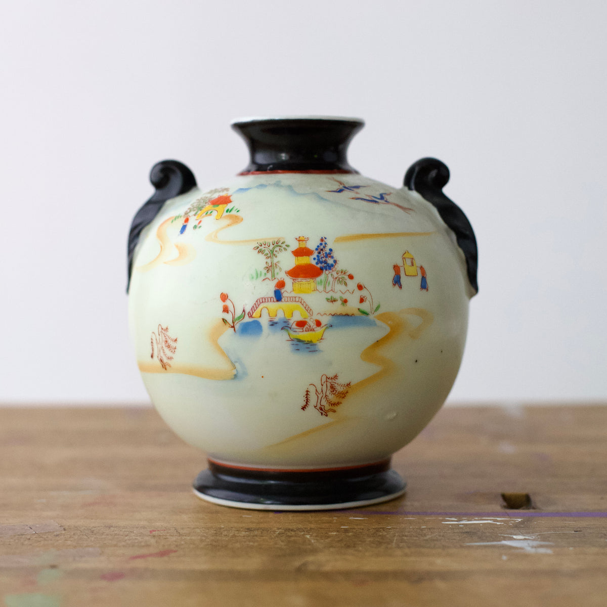Vintage Hand-Painted Porcelain Vase Made In Japan