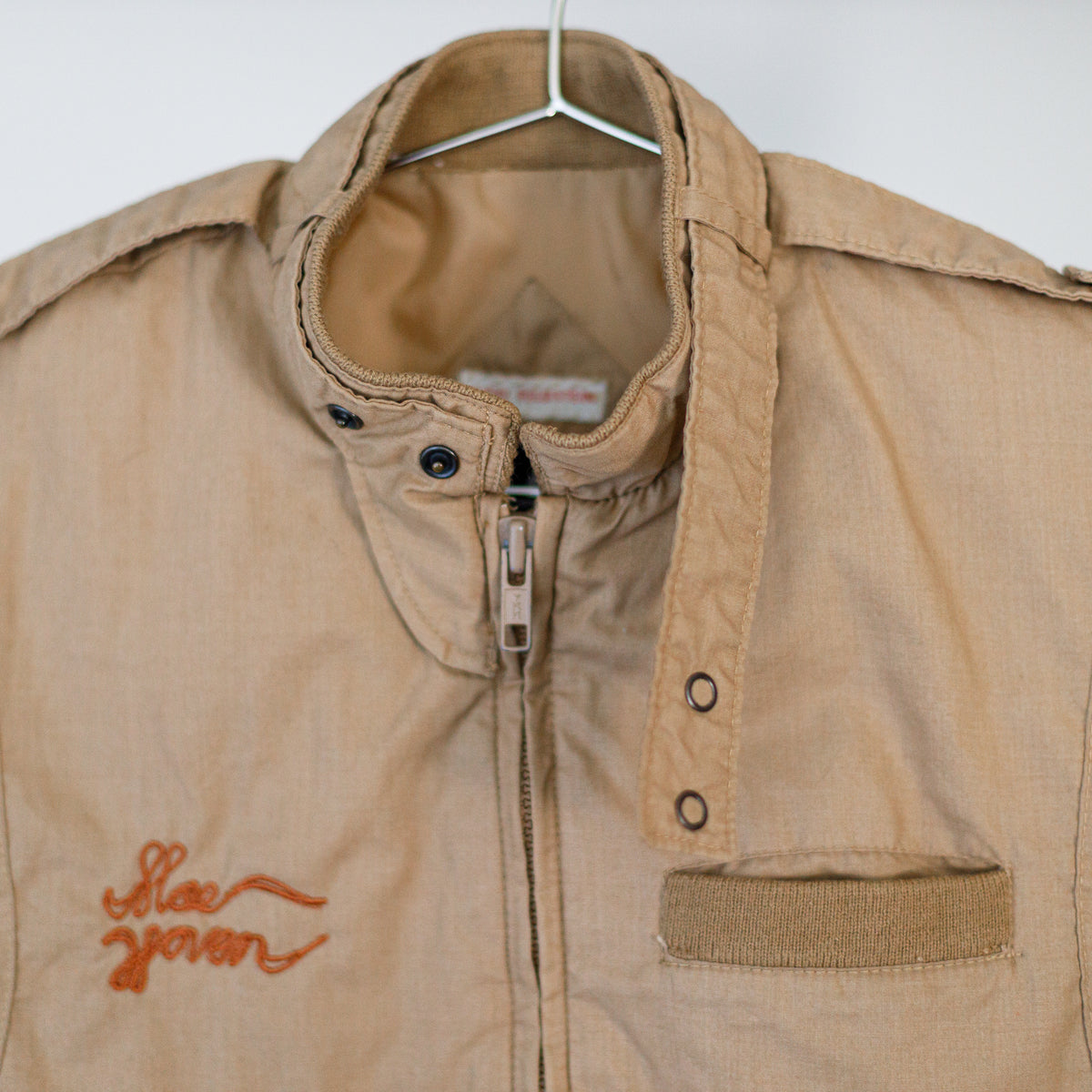 Vintage Cafe-Style Jacket With Mae Woven Embroidery XS W