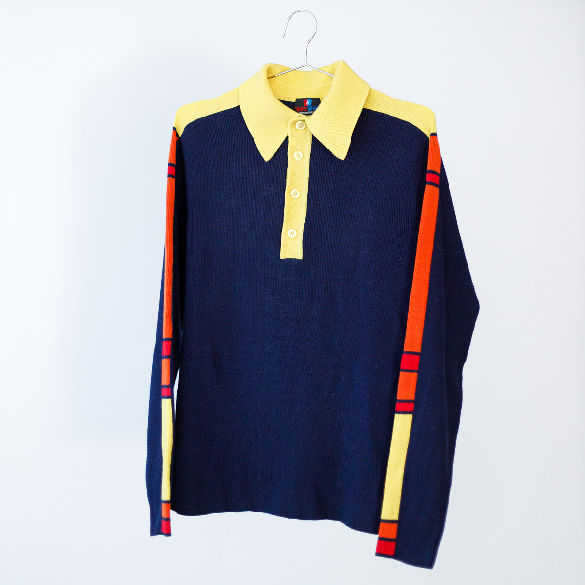 Vintage Retro Knit Long-Sleeve Wool Sweater Marked XL