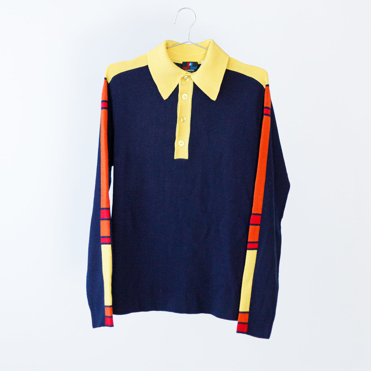 Vintage Retro Knit Long-Sleeve Wool Sweater Marked XL