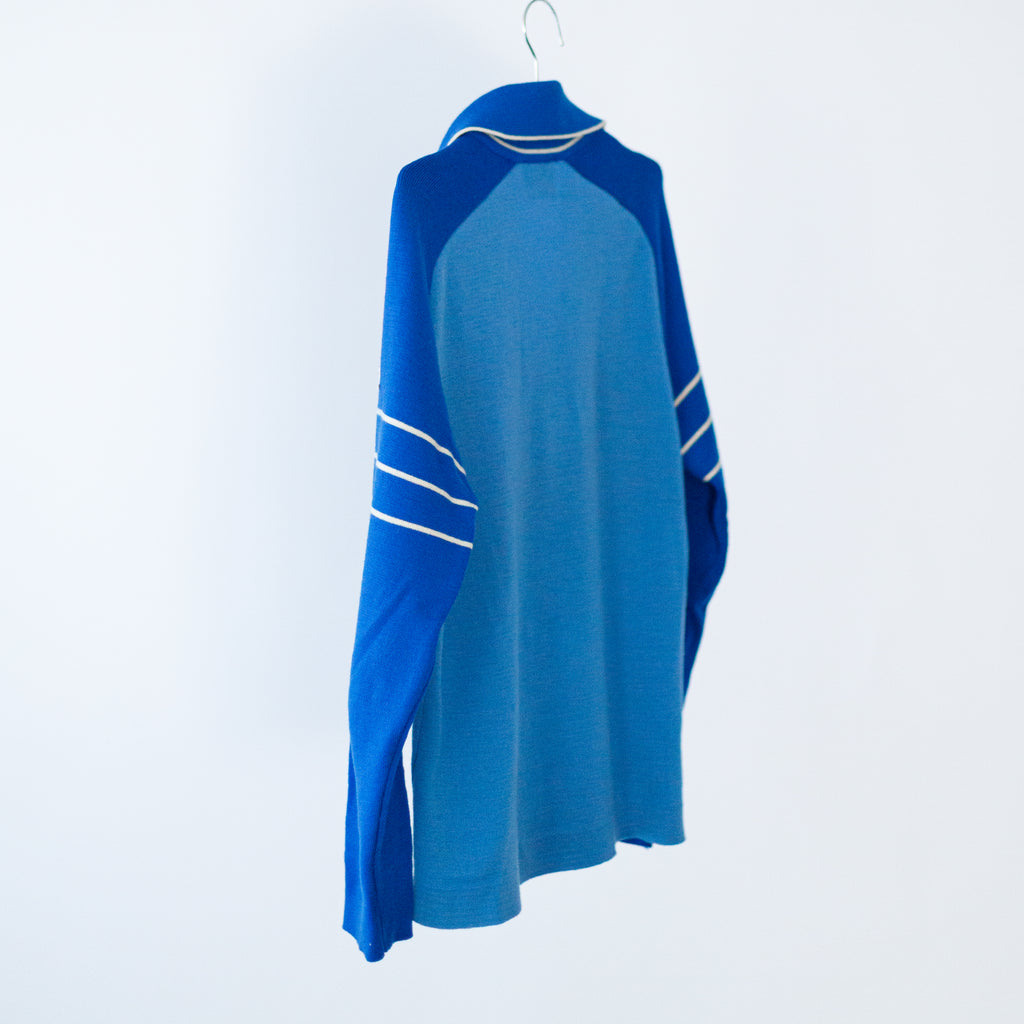 Vintage Retro Knit Long-Sleeve Wool Sweater Marked XL