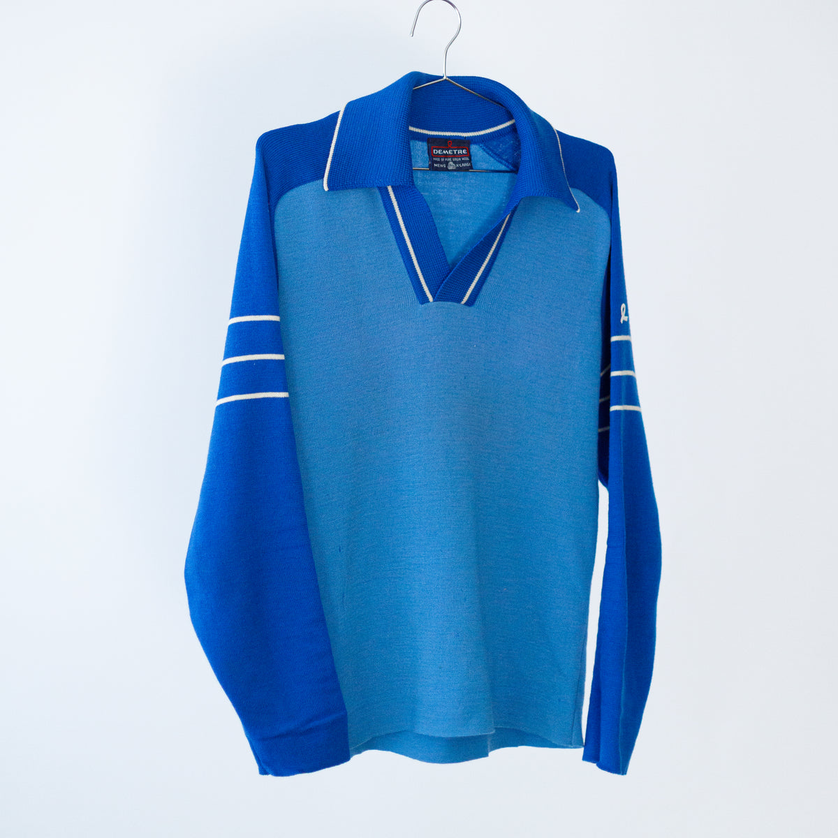 Vintage Retro Knit Long-Sleeve Wool Sweater Marked XL
