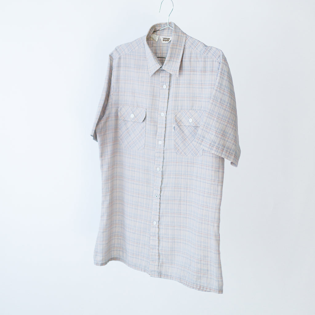 Vintage Levi Sportswear Plaid Button Down Shirt Mens L