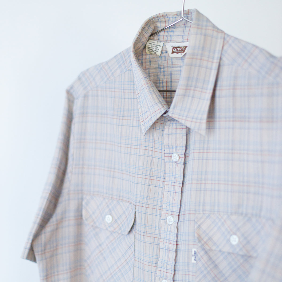 Vintage Levi Sportswear Plaid Button Down Shirt Mens L