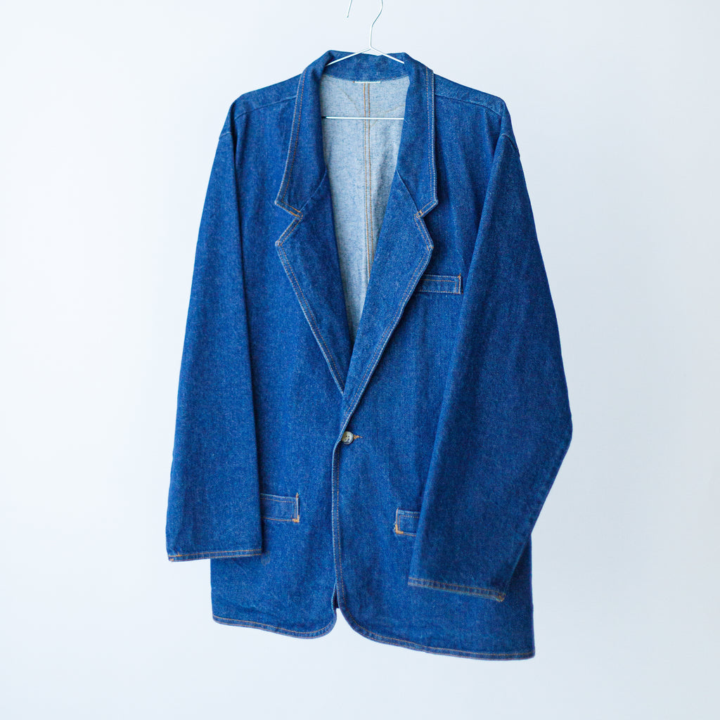 Vintage Denim Blazer Size Womens 1X or Mens L