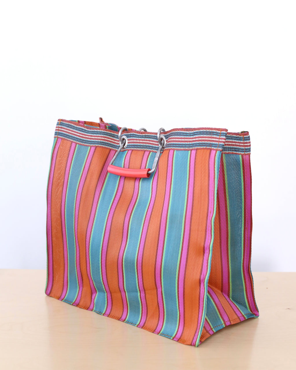 Puebco Recycled Plastic Stripe Bag - Orange & Blue