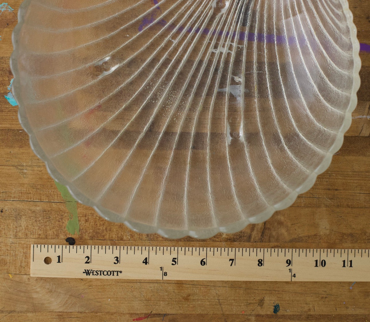 Vintage Arcoroc France Frosted Glass Shell Bowl