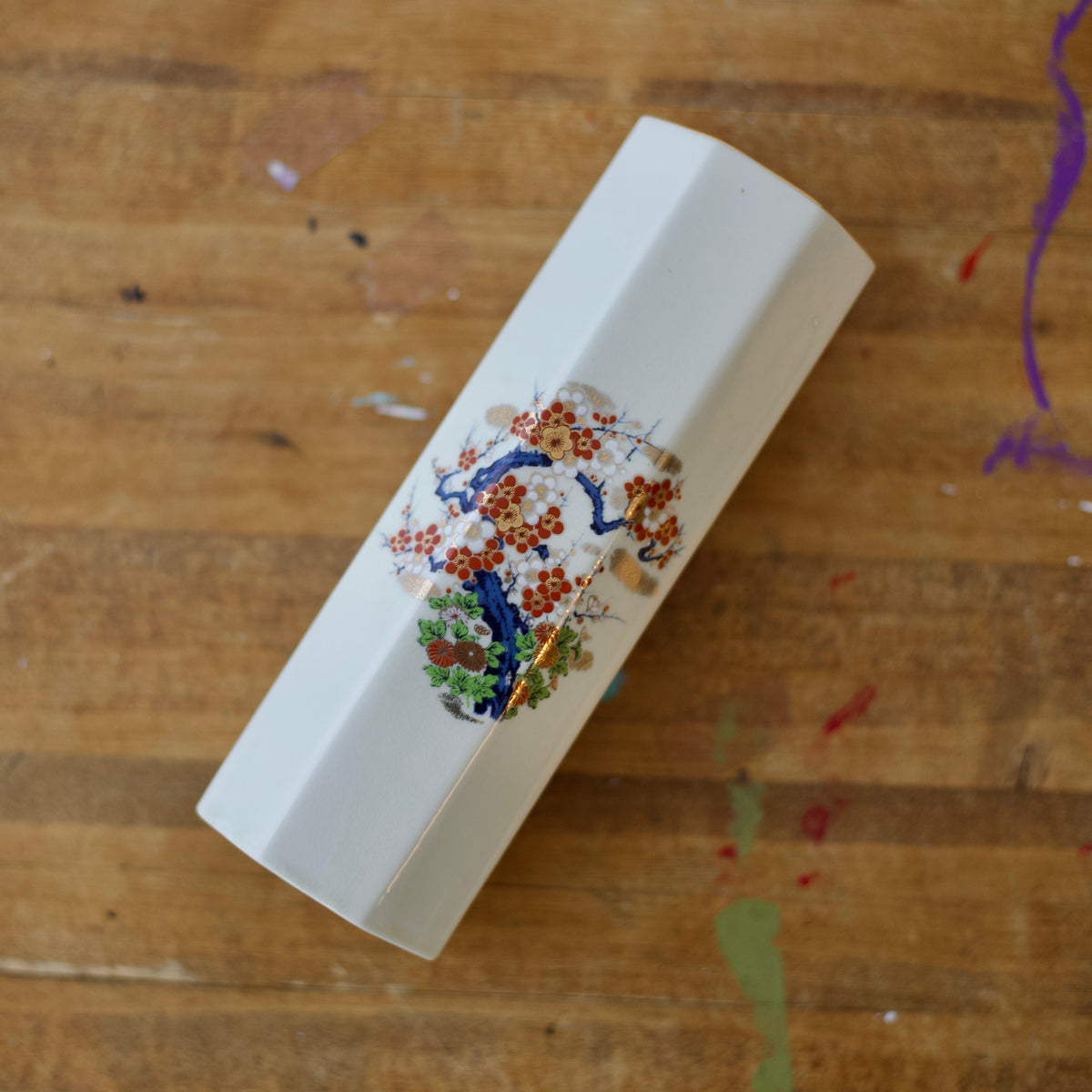 Vintage Mid-Century Japanese Hand Painter Vase