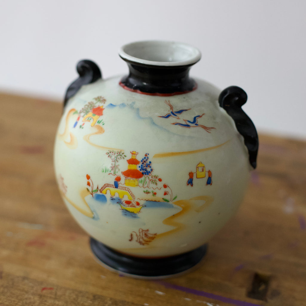 Vintage Hand-Painted Porcelain Vase Made In Japan