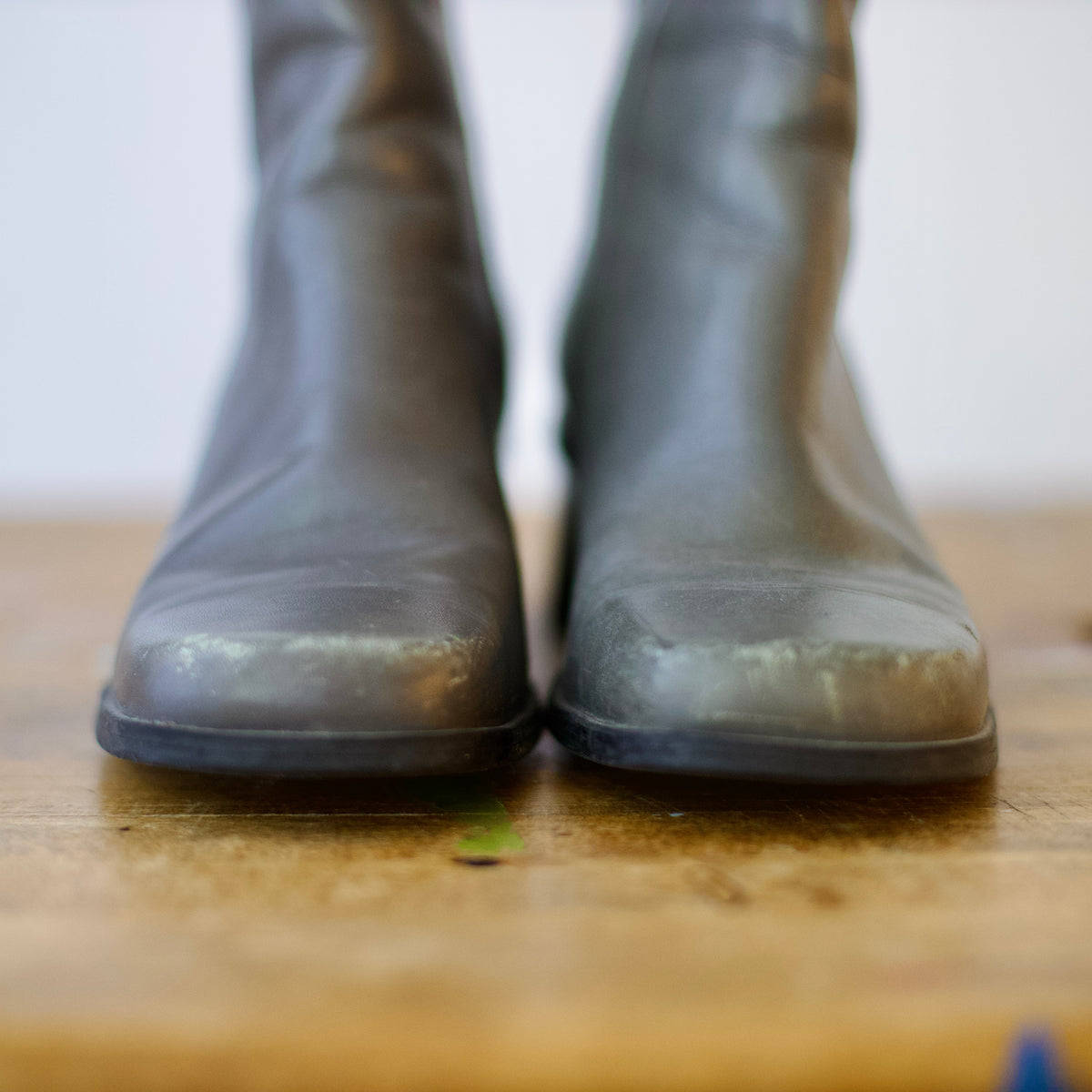 Vintage Naturalizer Grey Leather Block Heel Boots 7W