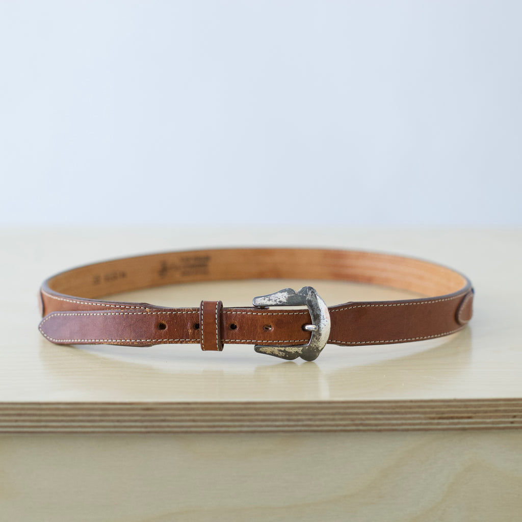 M Vintage western genuine leather beaded belt