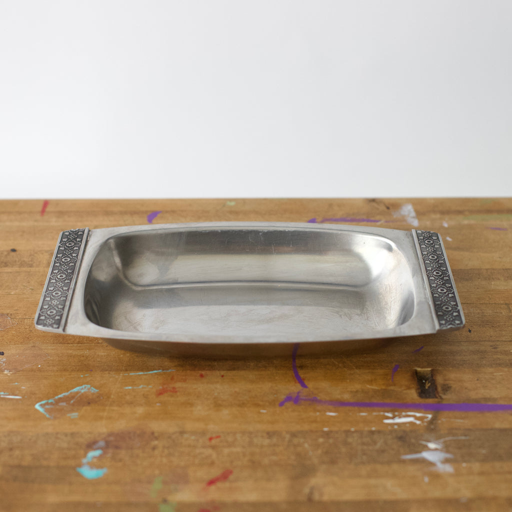 Vintage 1970 International Decorator Stainless Steel Tray