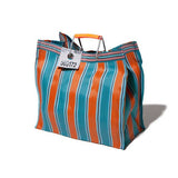 Recycled Plastic Stripe Bag - Orange & Blue