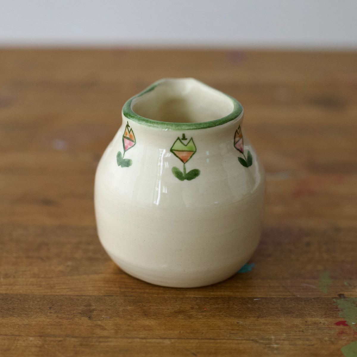 Handmade, Hand-painted Ceramic Cream Jug