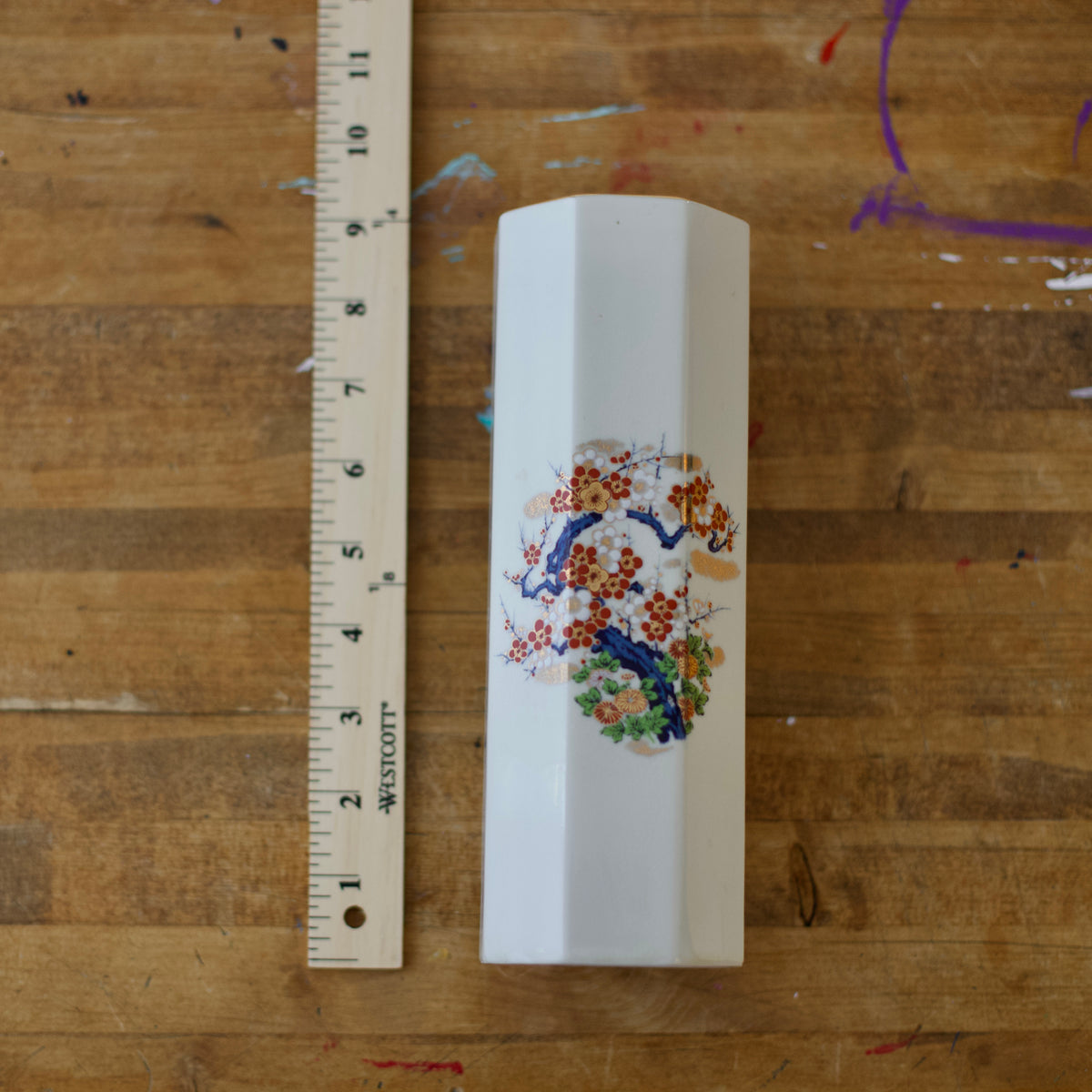 Vintage Mid-Century Japanese Hand Painter Vase