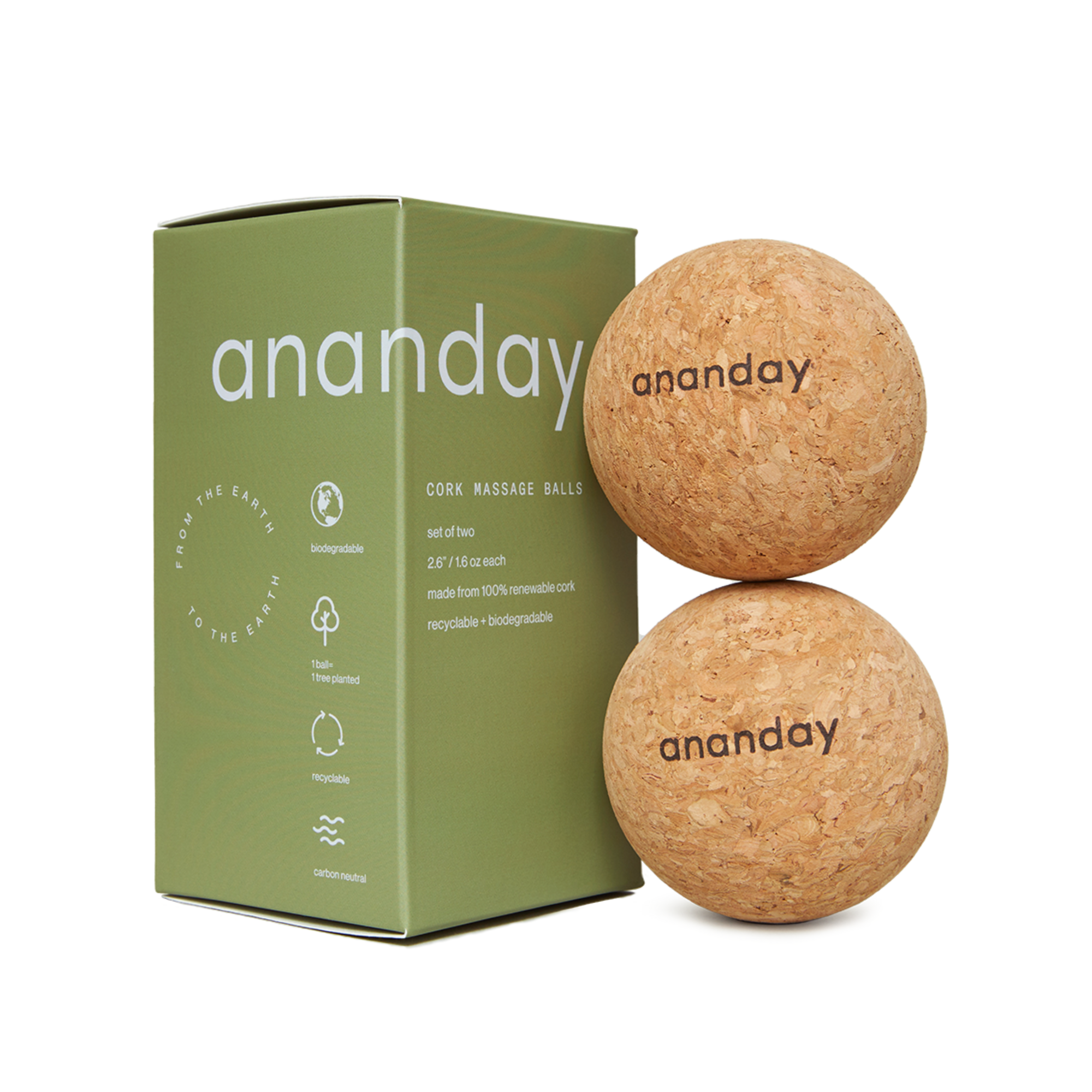 Ananday Cork Massage Ball Set