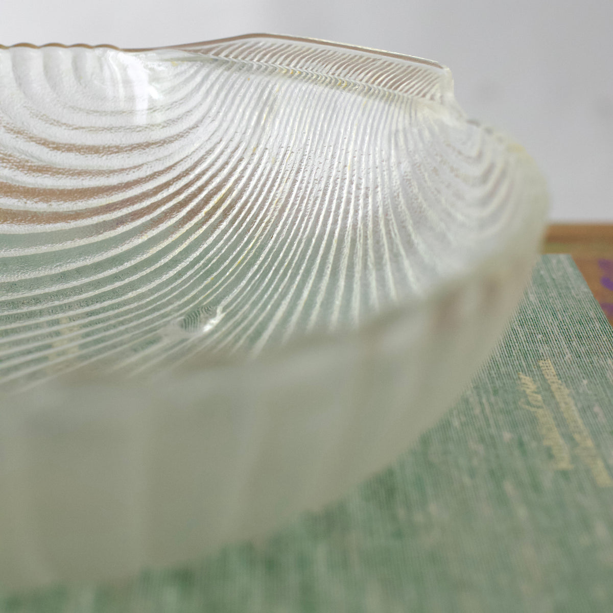 Vintage Arcoroc France Frosted Glass Shell Bowl