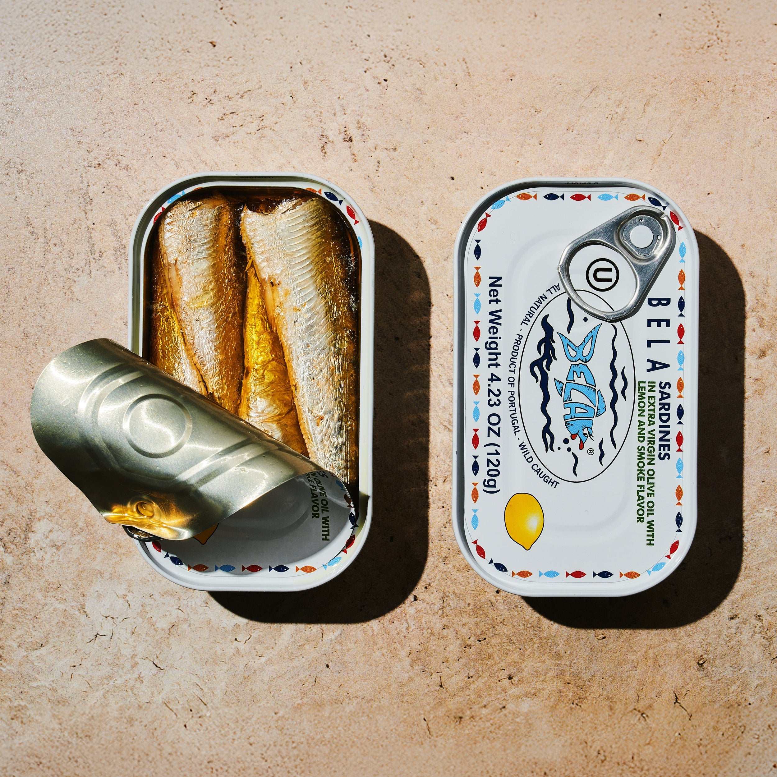 BELA Brand Seafood Sardines in Extra Virgin Olive Oil with Lemon and Smoke Flavor | 3 Pack