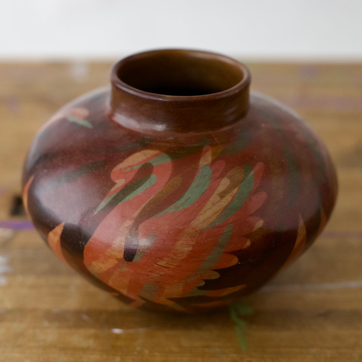 Handmade Santodio Paz Pottery Bird Vase