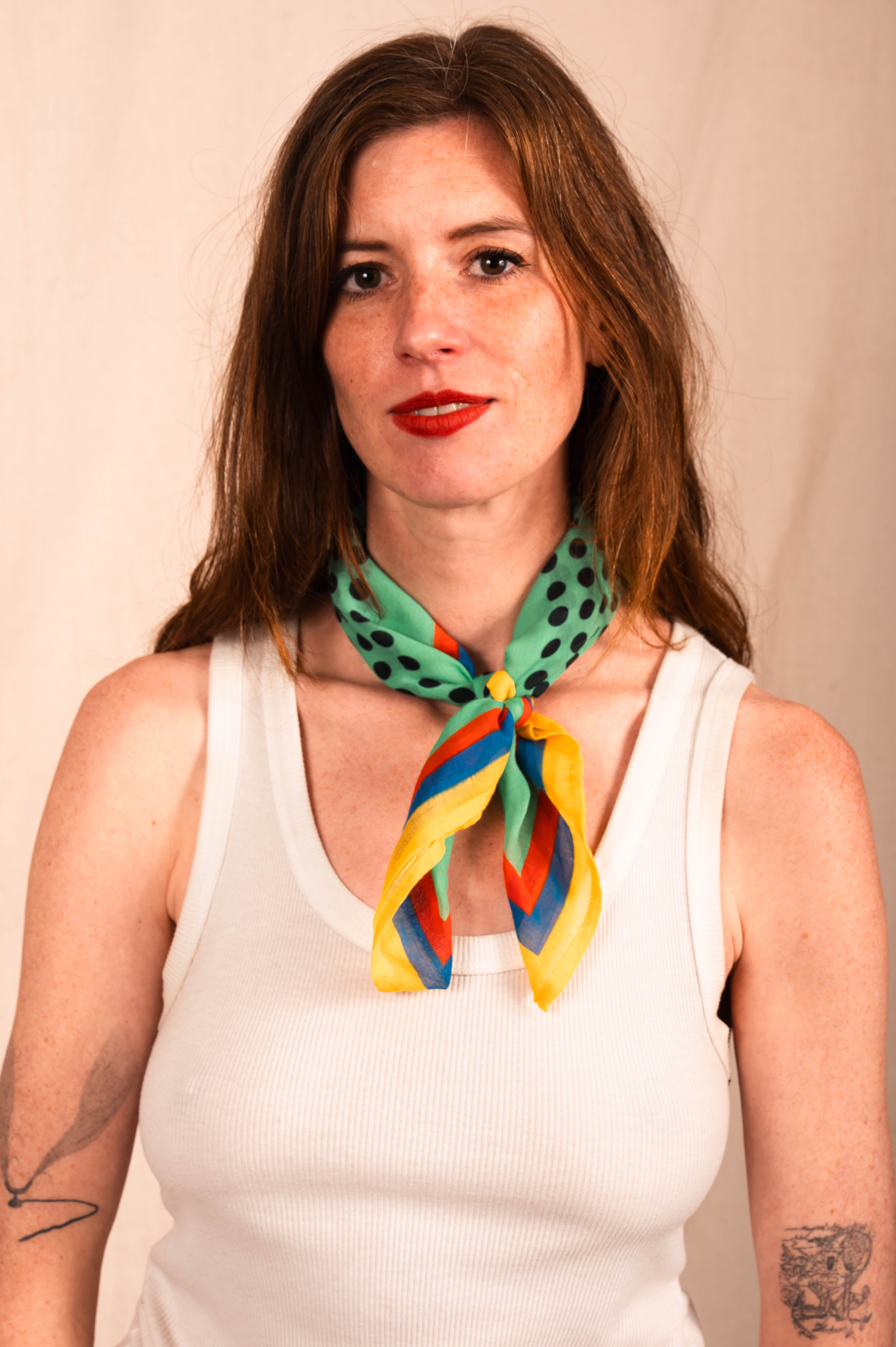 DUSHYANT. Archie Bandana No. 25 - Dots on Yellow and Neon Green