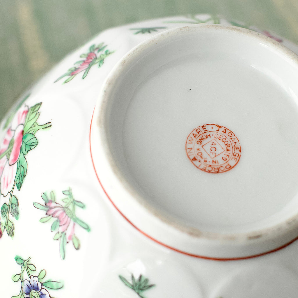 Vintage Nesting Asian Famille Rose Painted Porcelain Bowl