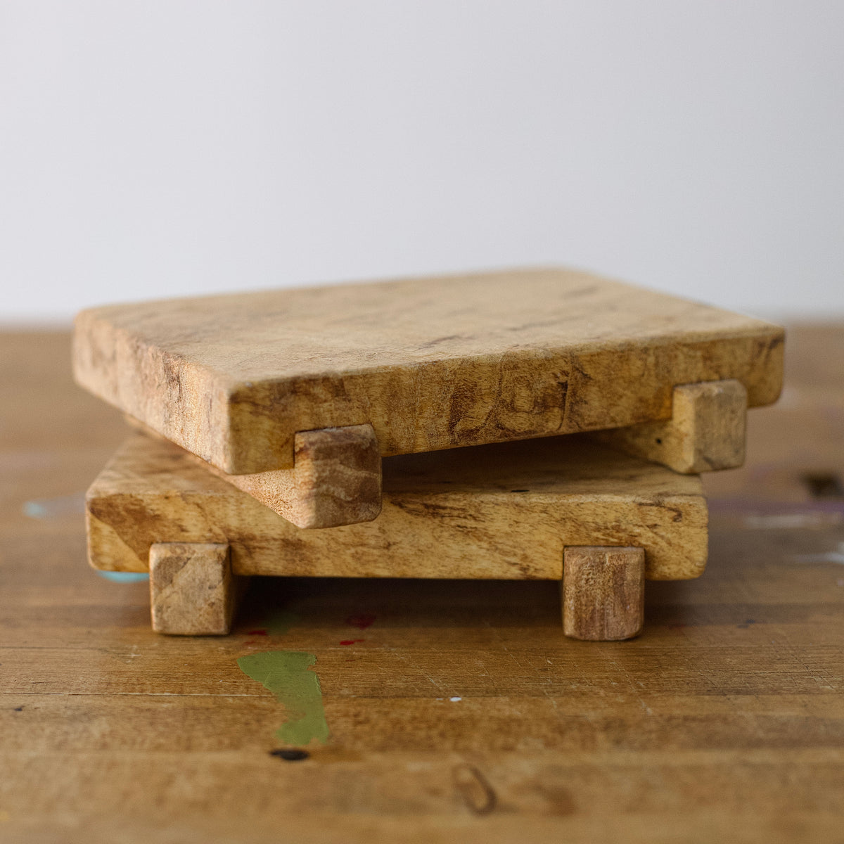 Set Of Two Handmade Rustic Small Wooden Riders