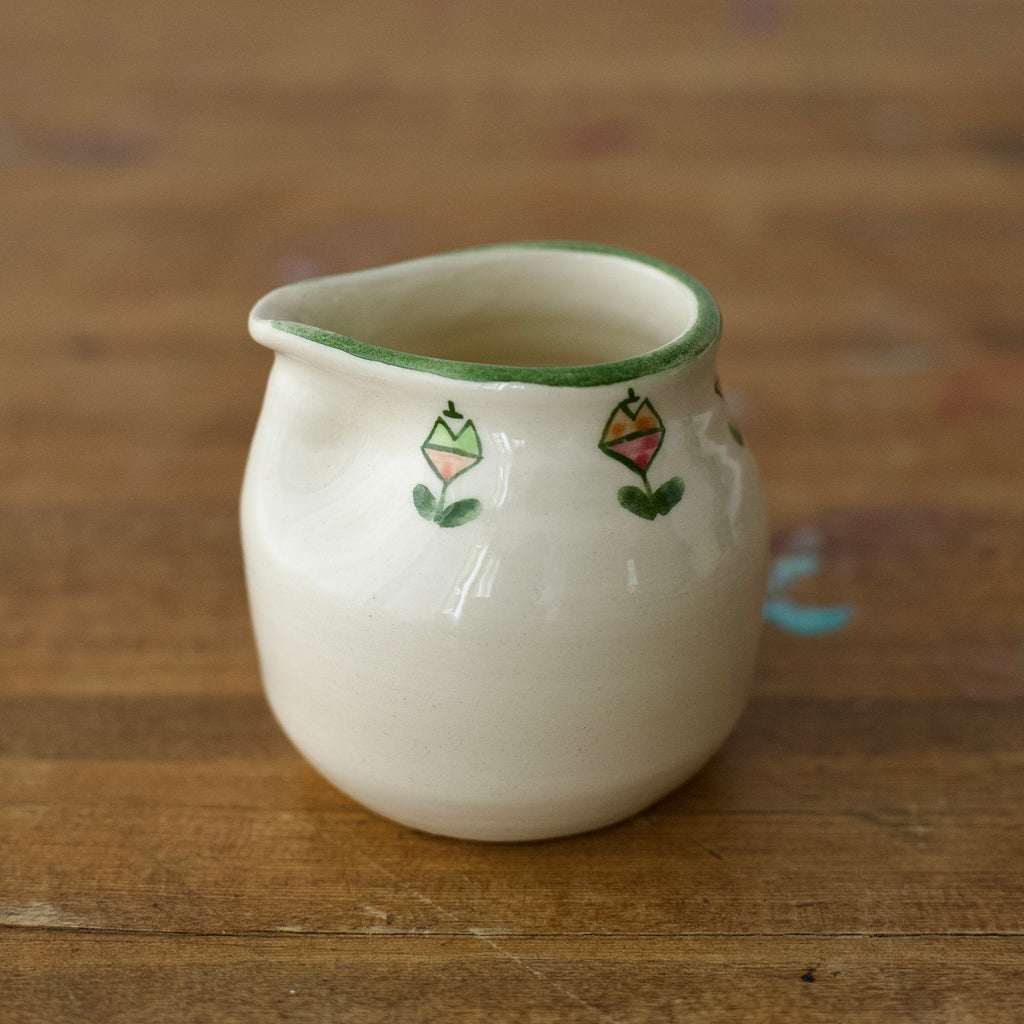 Handmade, Hand-painted Ceramic Cream Jug