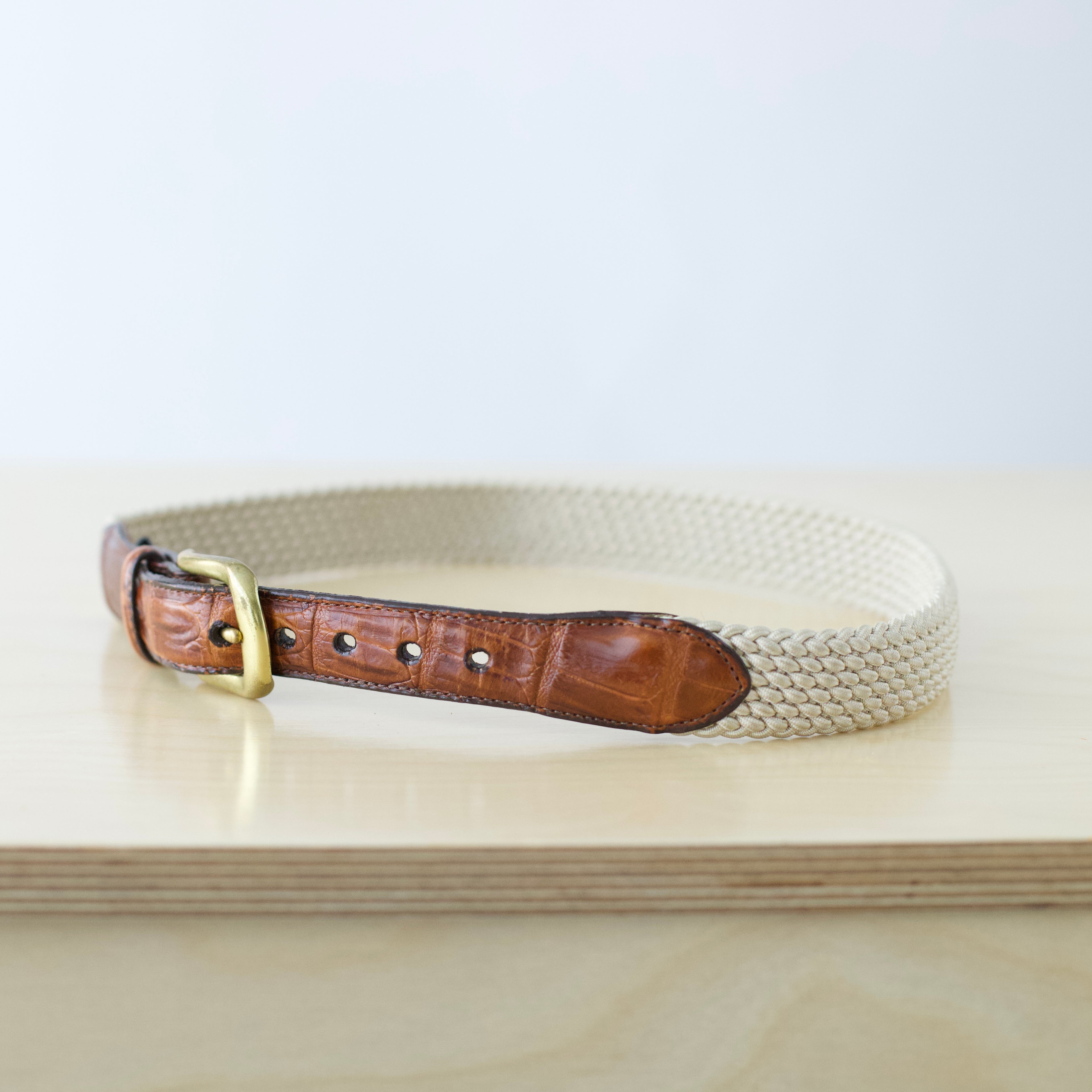 Kids L/XL Brighton elastic cord and crock-embossed leather belt