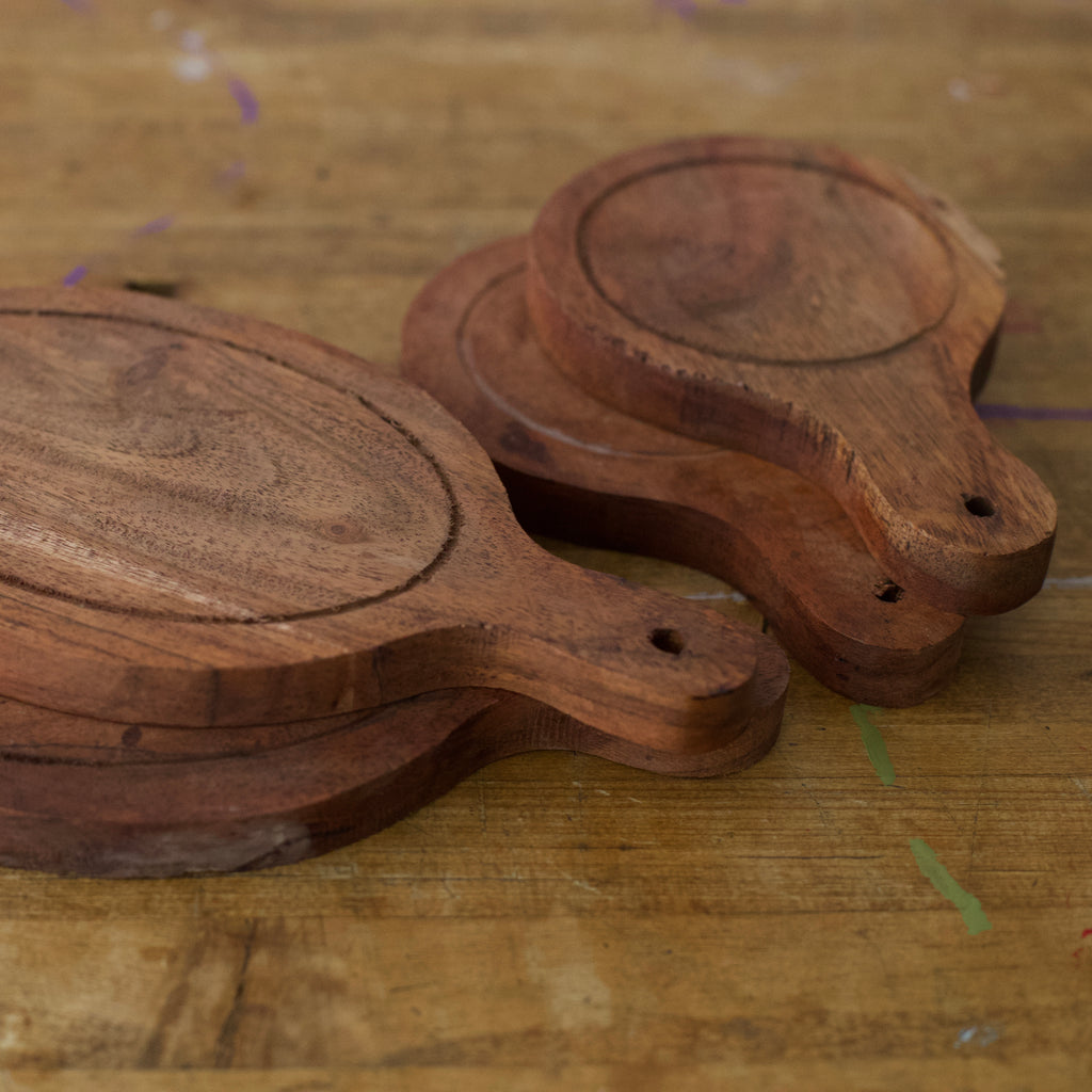 Set of Round Wooden Mini Serving Boards