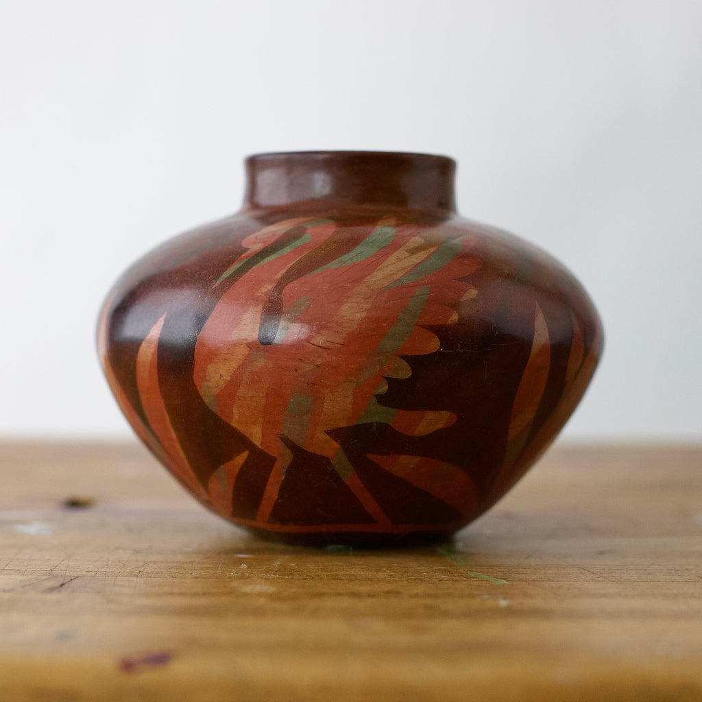 Handmade Santodio Paz Pottery Bird Vase