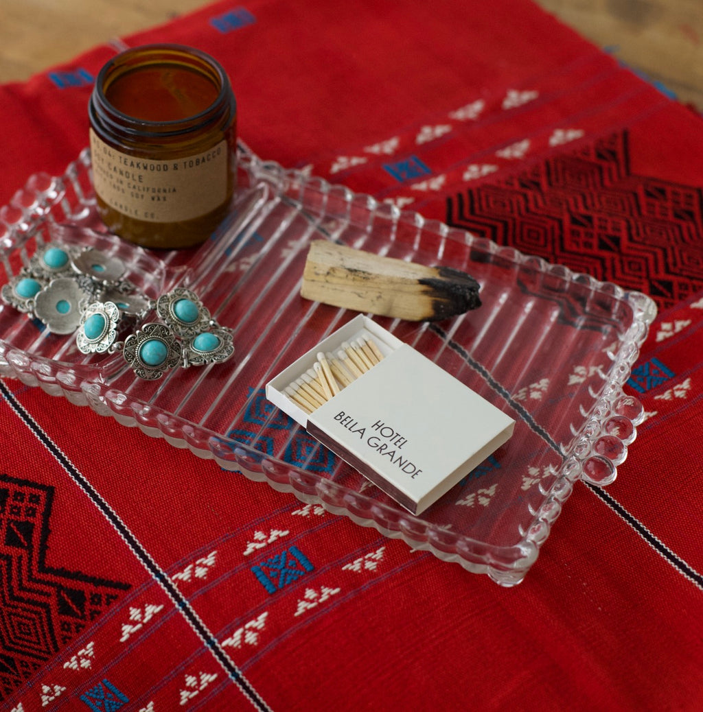 Vintage Glass Snack & Smoke Tray