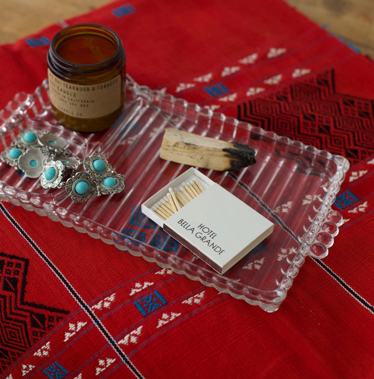 Vintage Glass Snack & Smoke Tray