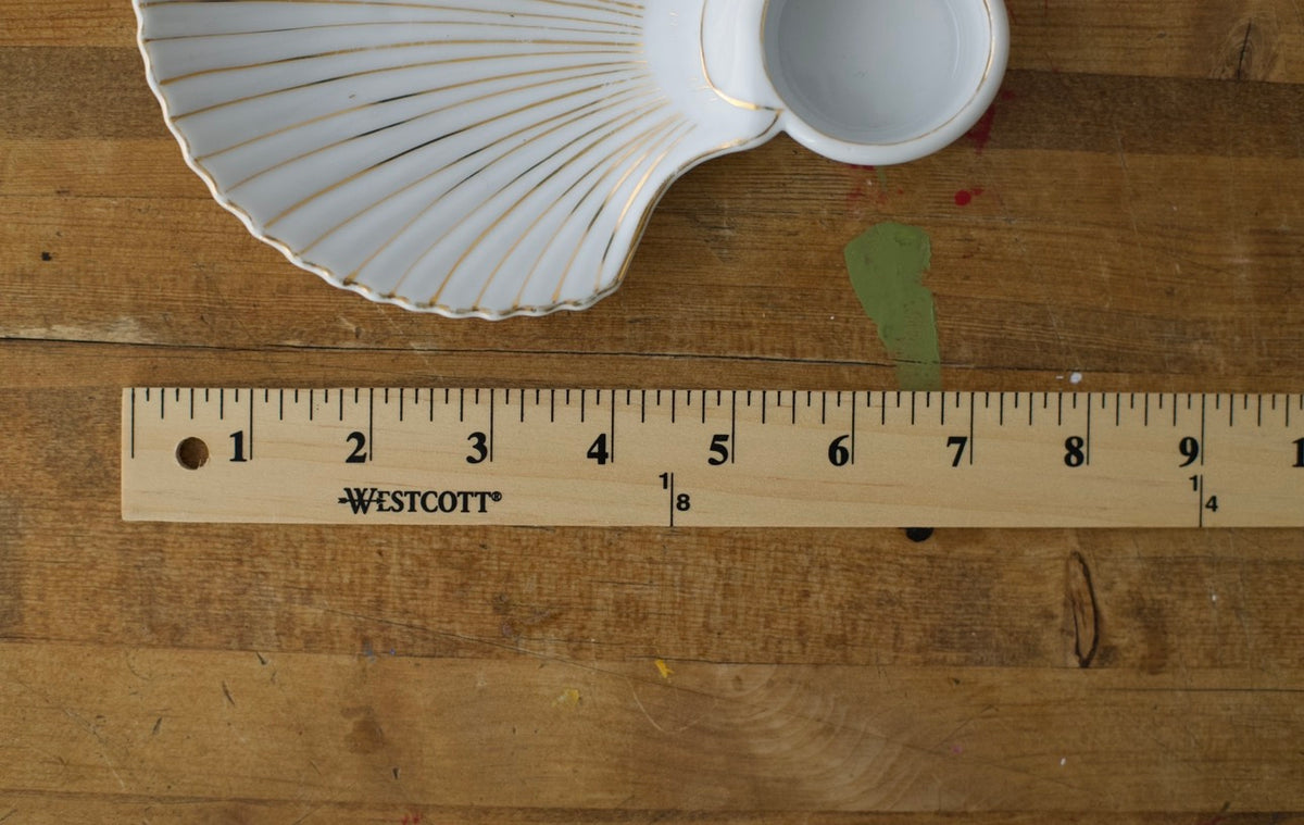 Set Of Two Vintage Porcelain Shell Shrimp Cocktail Plates