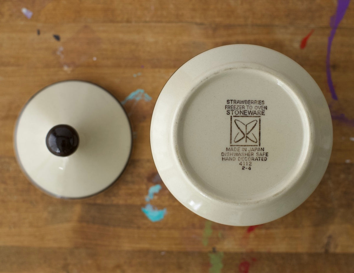 Vintage Stoneware Sugar Bowl Made in Japan