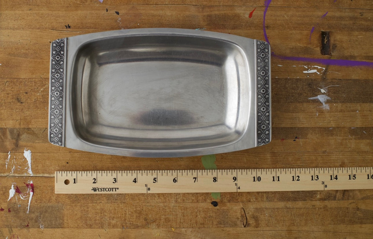 Vintage 1970 International Decorator Stainless Steel Tray
