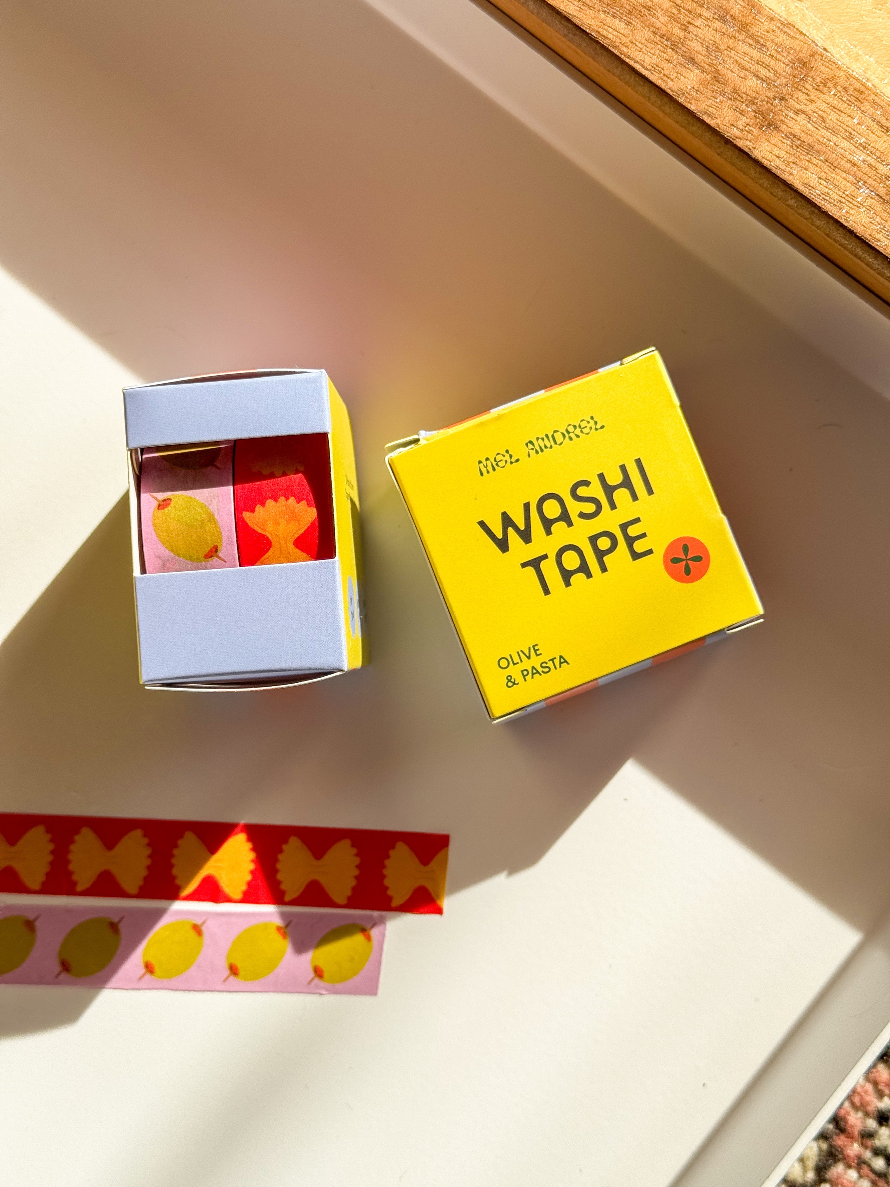 Mel Andrel Washi Tape Olive & Pasta | Two-Pack