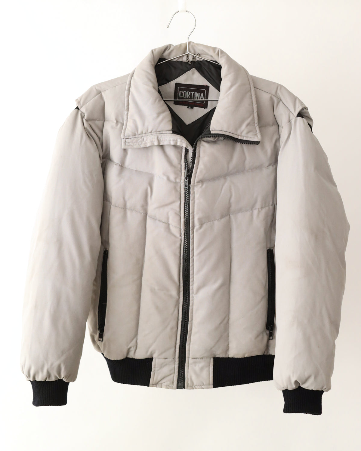 Men's Cortina Light Gray Puffer Jacket Size L