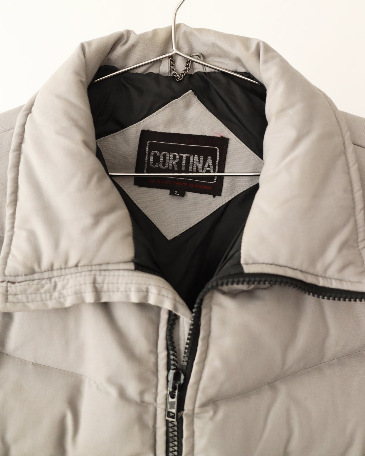 Men's Cortina Light Gray Puffer Jacket Size L