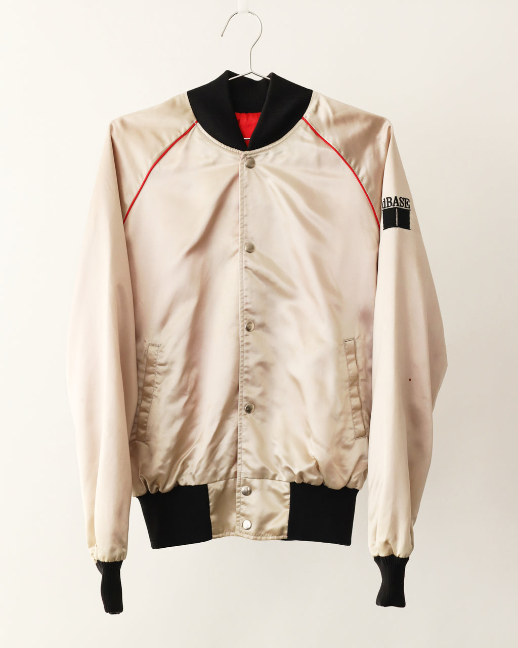 Men's Dbase Ashton-Tate Cream & Black Satin Jacket