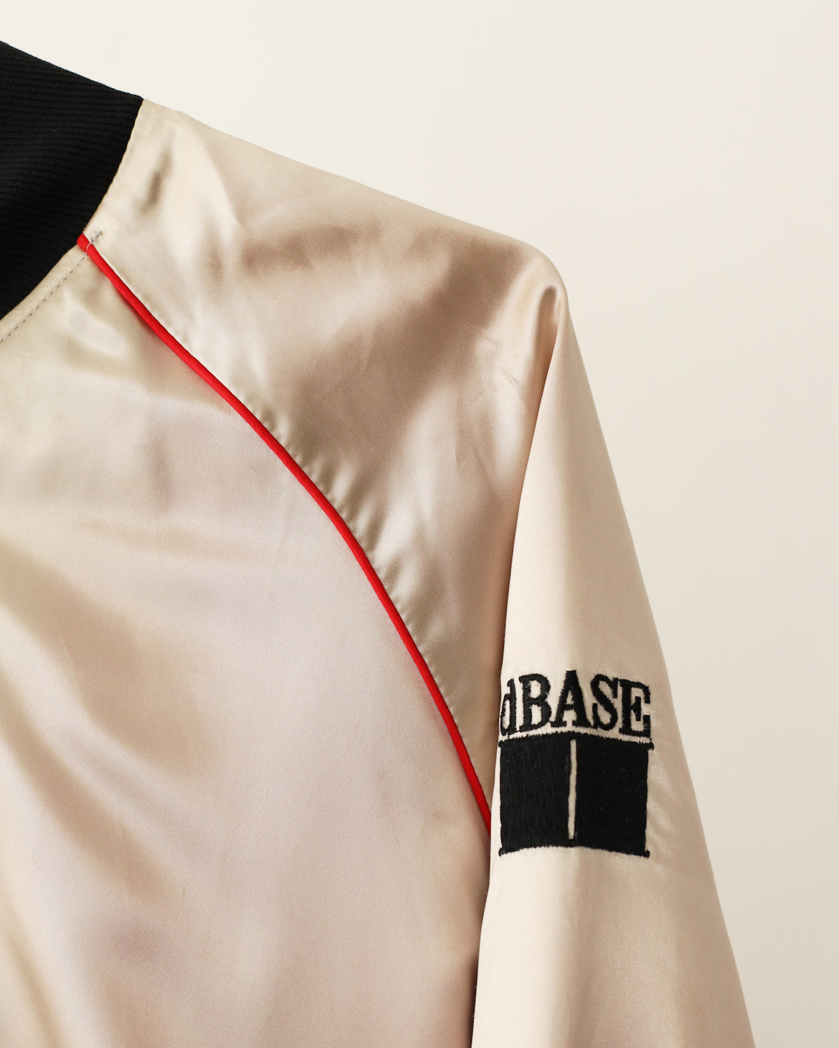 Men's Dbase Ashton-Tate Cream & Black Satin Jacket
