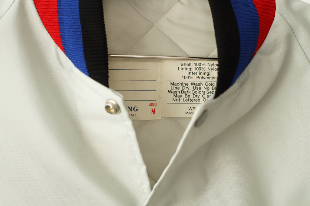 Men's Delong Sportswear White Baseball Jacket Size M