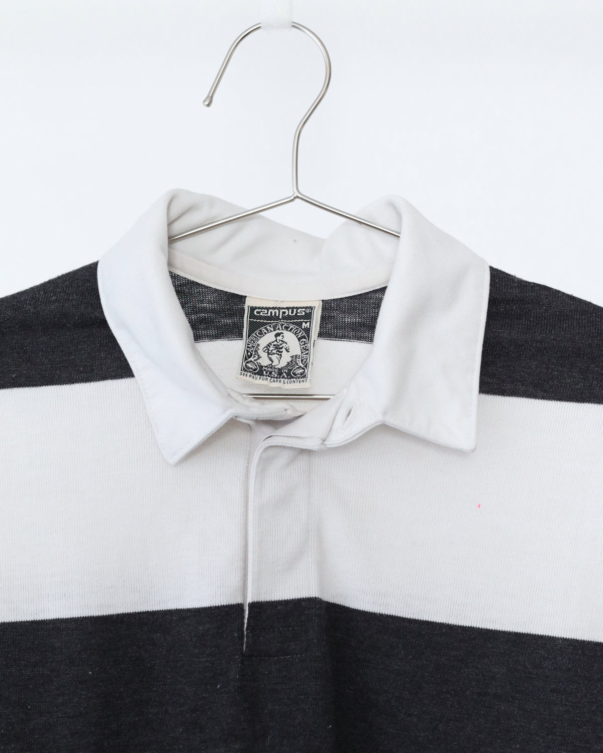 Men's Campus Rugby Long Sleeve Polo Stripe Shirt Size M