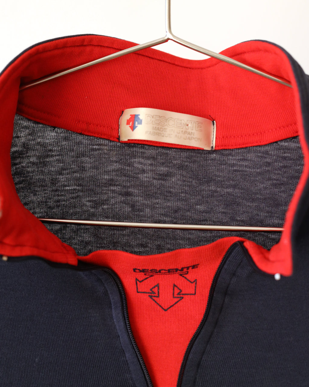 Men's Descente Long Sleeve Cycling Blue Red Jersey Size S