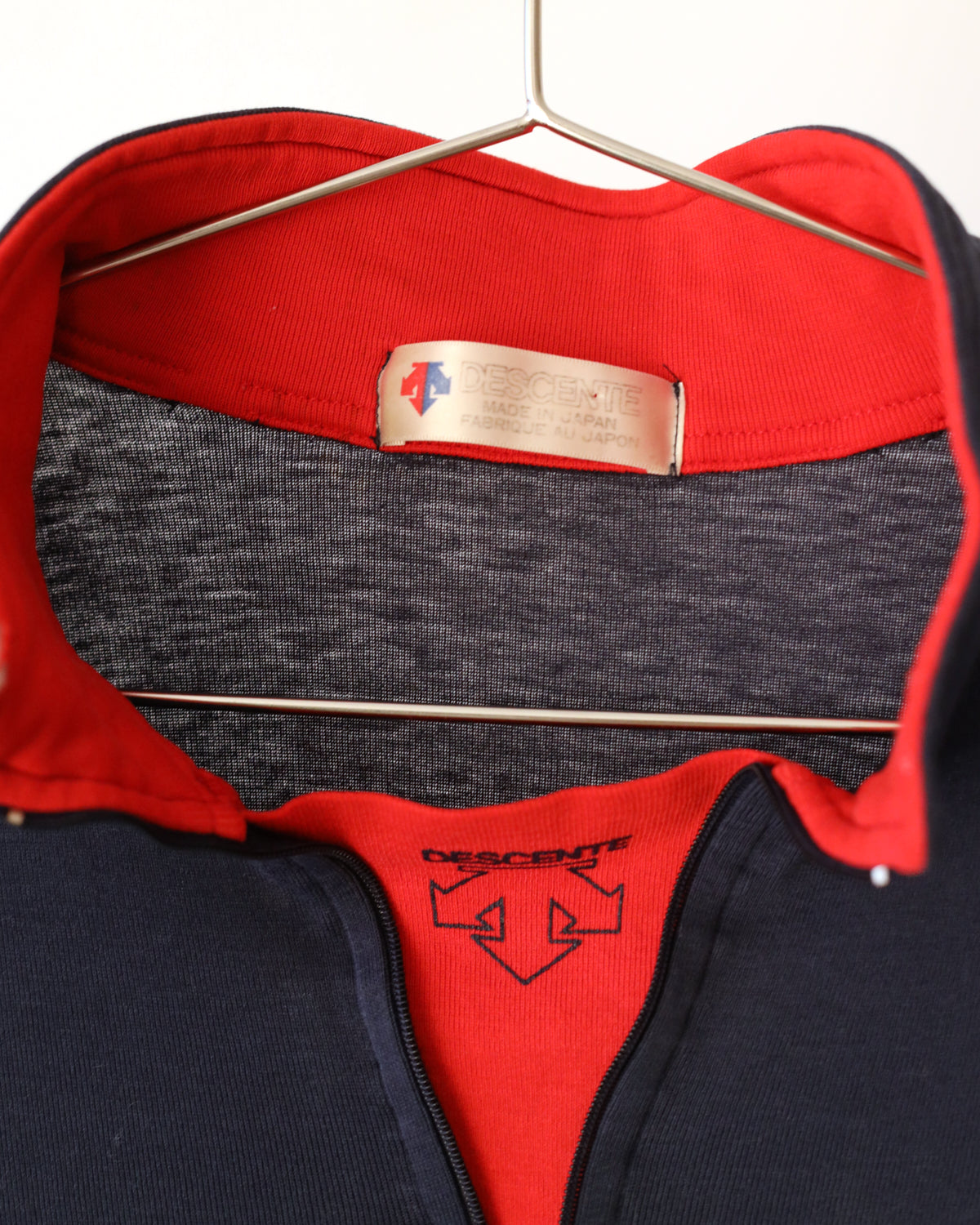 Men's Descente Long Sleeve Cycling Blue Red Jersey Size S